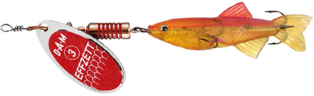 Linguriță rotativă DAM Effzett Minnow, Red Glitter, 13g