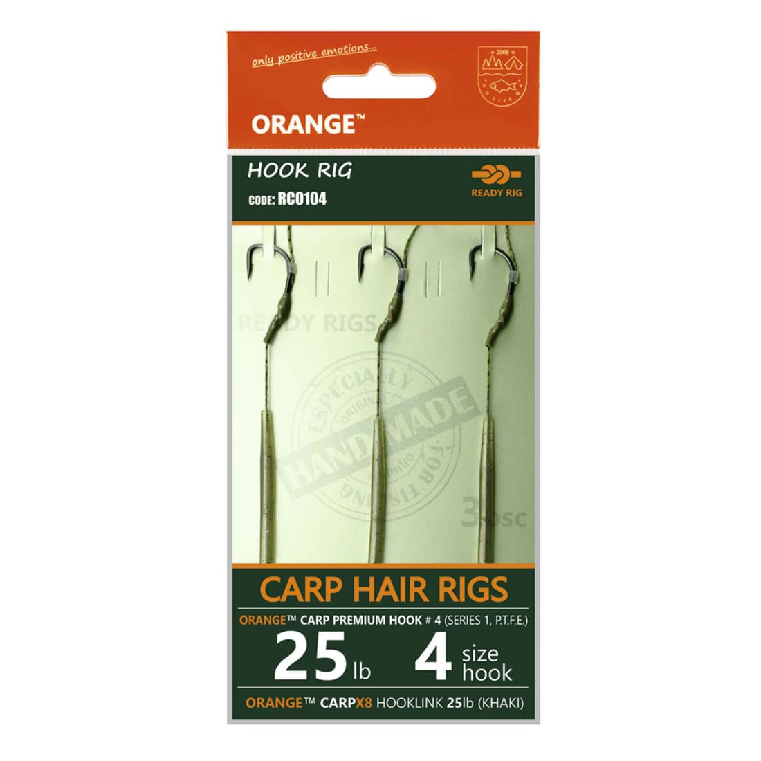 Rig Carp Orange Series 1 No.8 15Lb Carp Hair Rigs