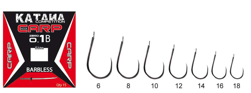 Cârlige Maver Katana Seria Crap 0.1B, Barbless, Nr. 12