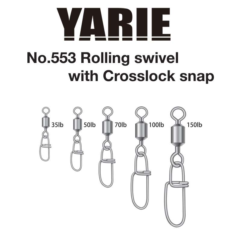 Agrafe cu vârtej Yarie 553 Crosslock Snap, 35lb