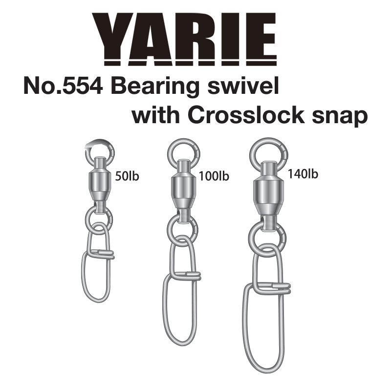 Agrafe Crosslock cu vârtej pe rulment Yarie 554, 50lb