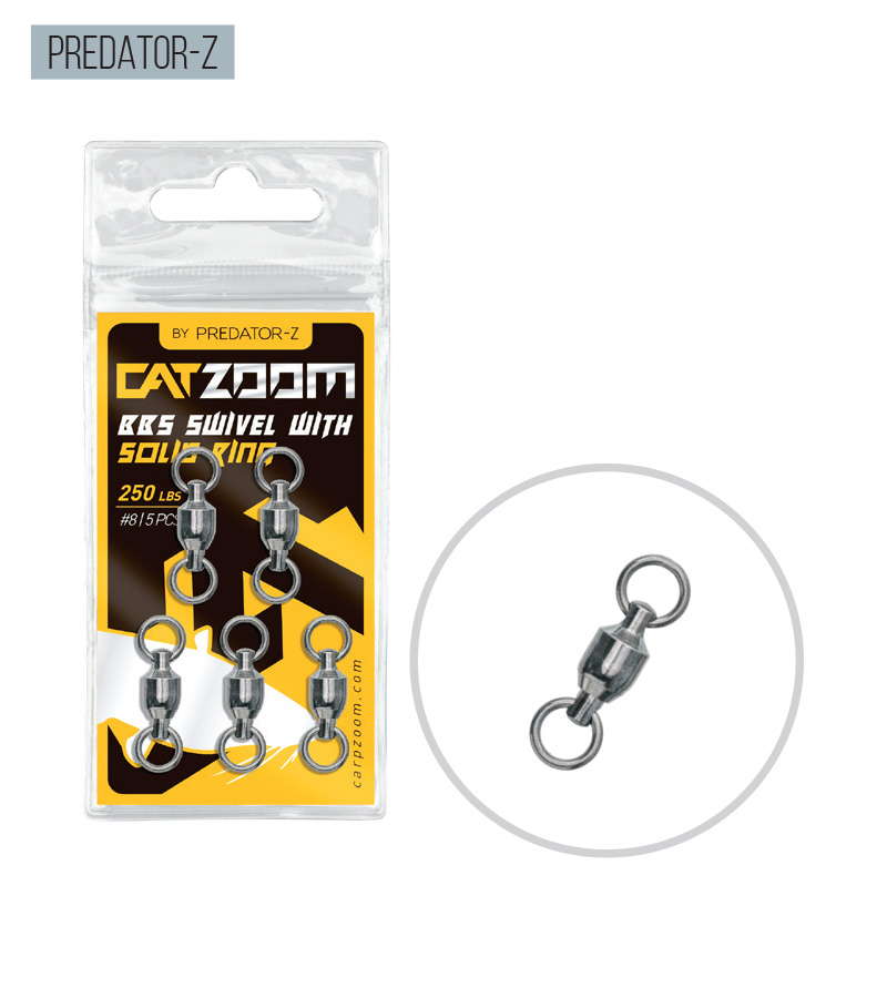Vârtejuri Predator-Z CatZoom Bbs Swivel Solid Ring 250lbs, Nr. 8, 3.8cm