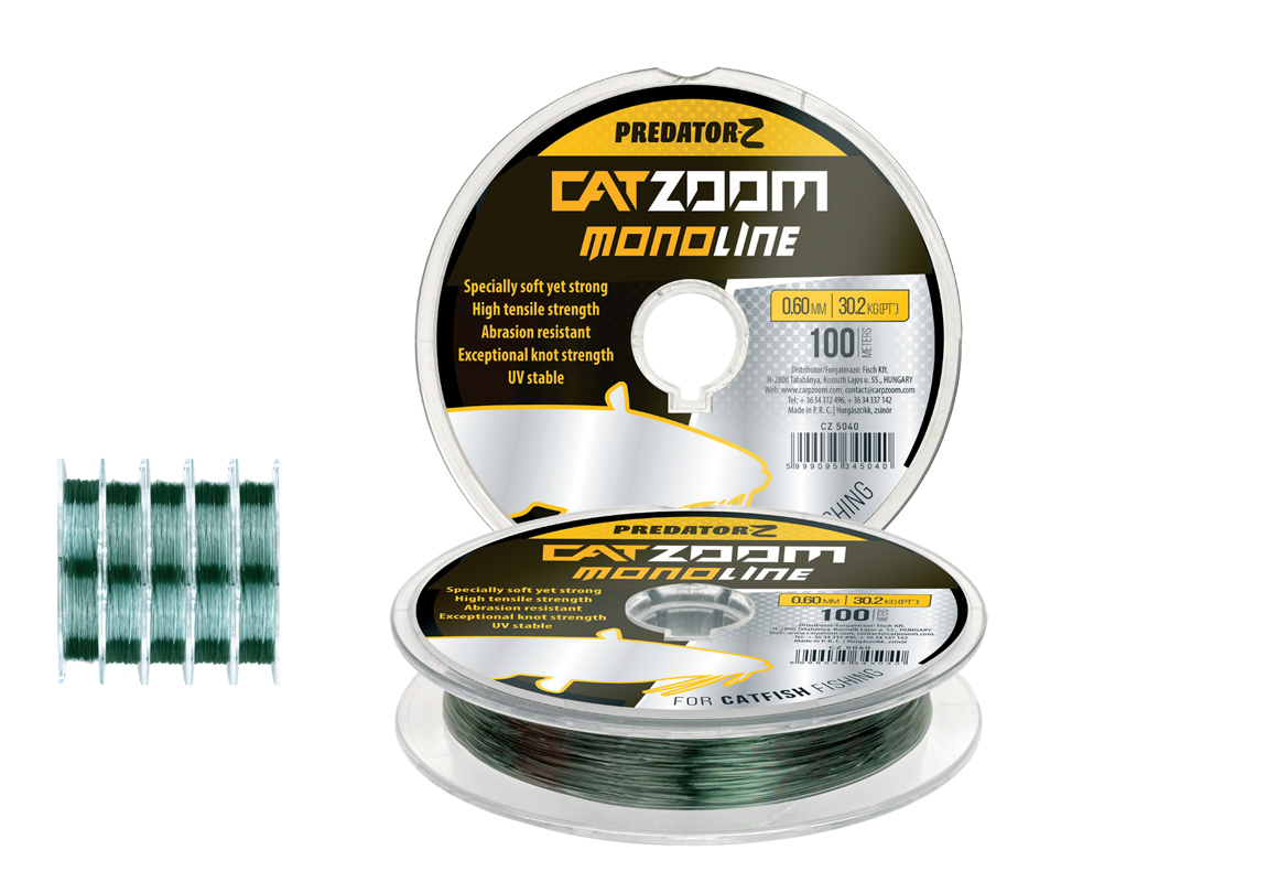 Fir monofilament Predator-Z CatZoom Monofilament Catfish Green, 0.80mm, 100m, 46.2kg