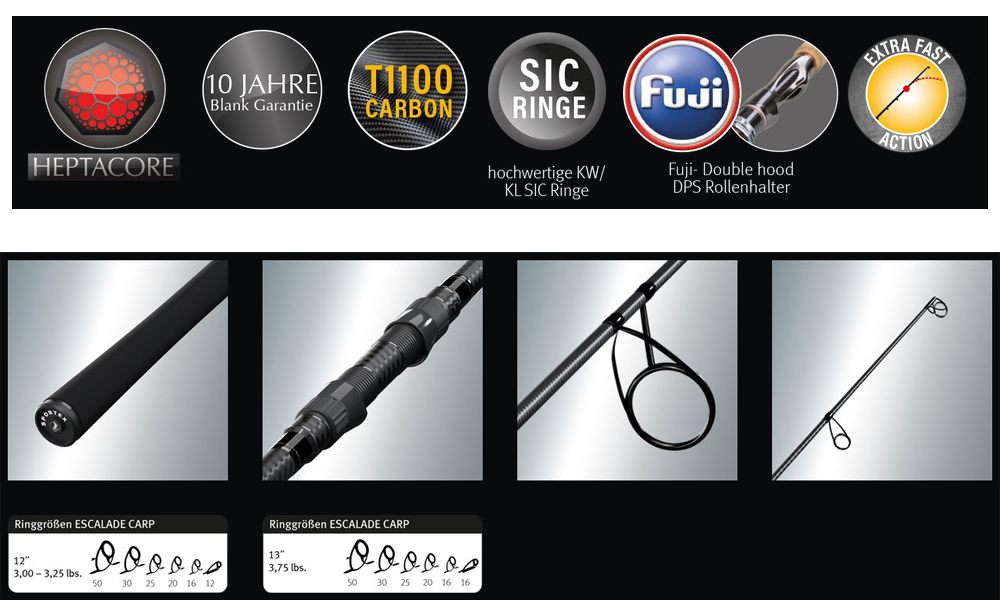 Lansetă Sportex Escalade Carp, 3.66m/3.00lbs, 2buc