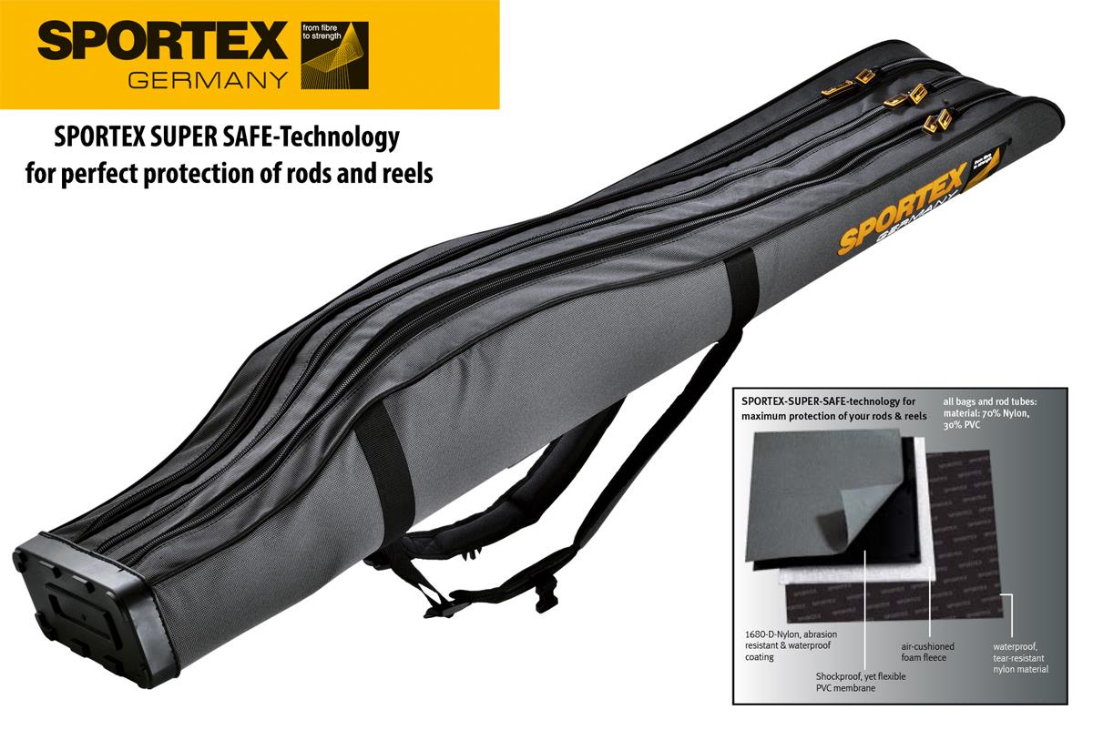 Husă semirigidă Sportex Super Safe III, Grey, 3 compartimente, 175cm