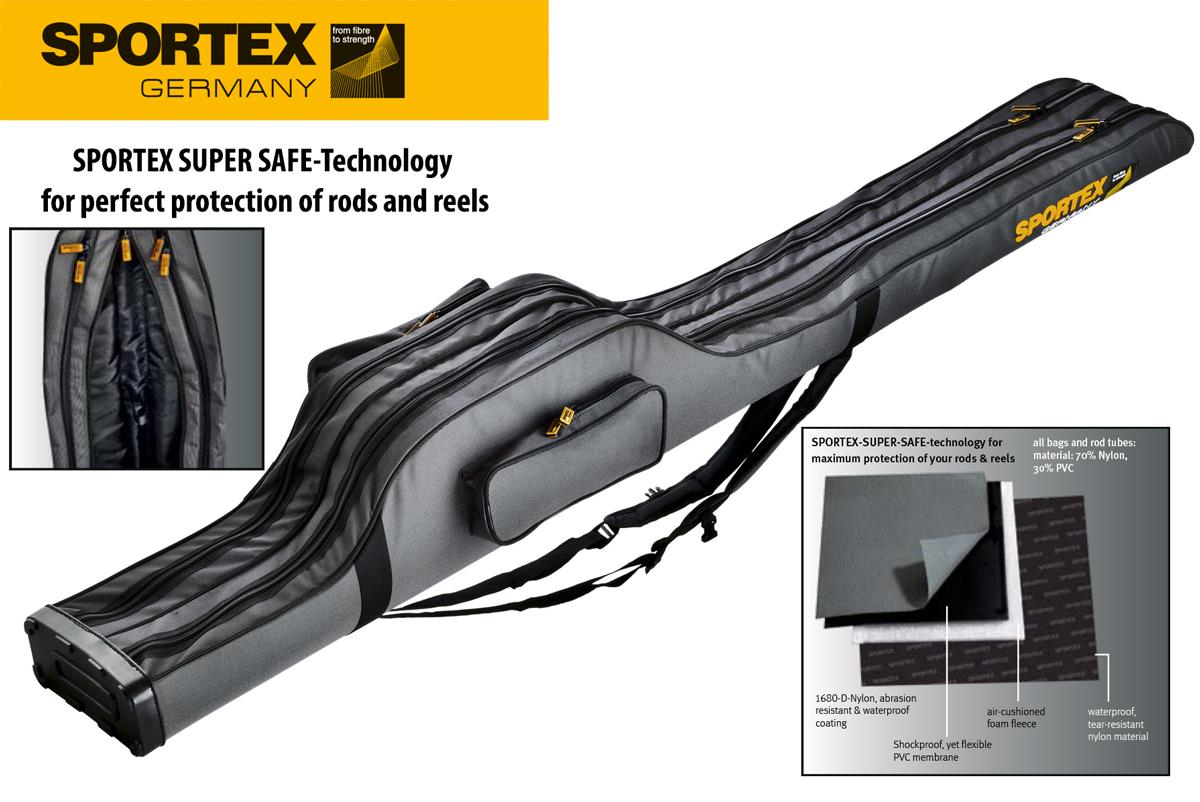 Husă semirigidă Sportex Super Safe Carp IX, Grey, 2 compartimente, 198cm