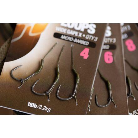 Riguri Korda Wide Gape X Loops Micro-Barbed, Nr.4/18lbs, 3buc/plic