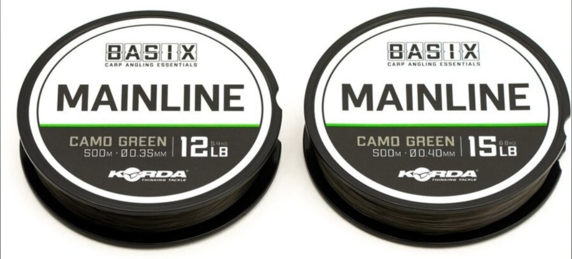 Fir monofilament Korda Basix Mainline, Camo Green, 0.35mm/12lb/500m