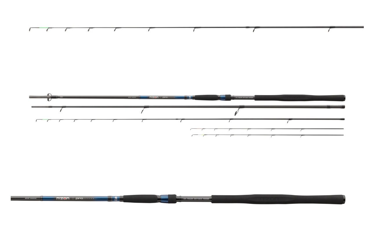Lansetă Daiwa N'Zon Pro Staff Distance Feeder, 3.96m/120g, 3+3buc