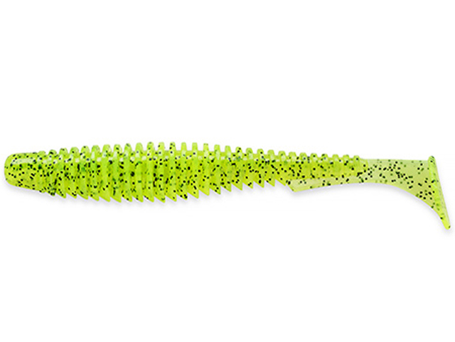 Shad FishUp U-Shad 3", Culoare 055 Chartreuse Black, 7cm, 9buc/plic