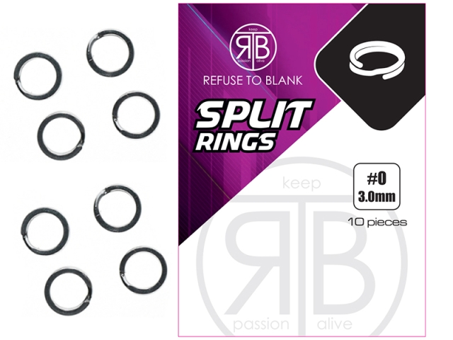 Inele despicate RTB Split Rings #00, 2.5mm/7.5kg, 10buc/plic
