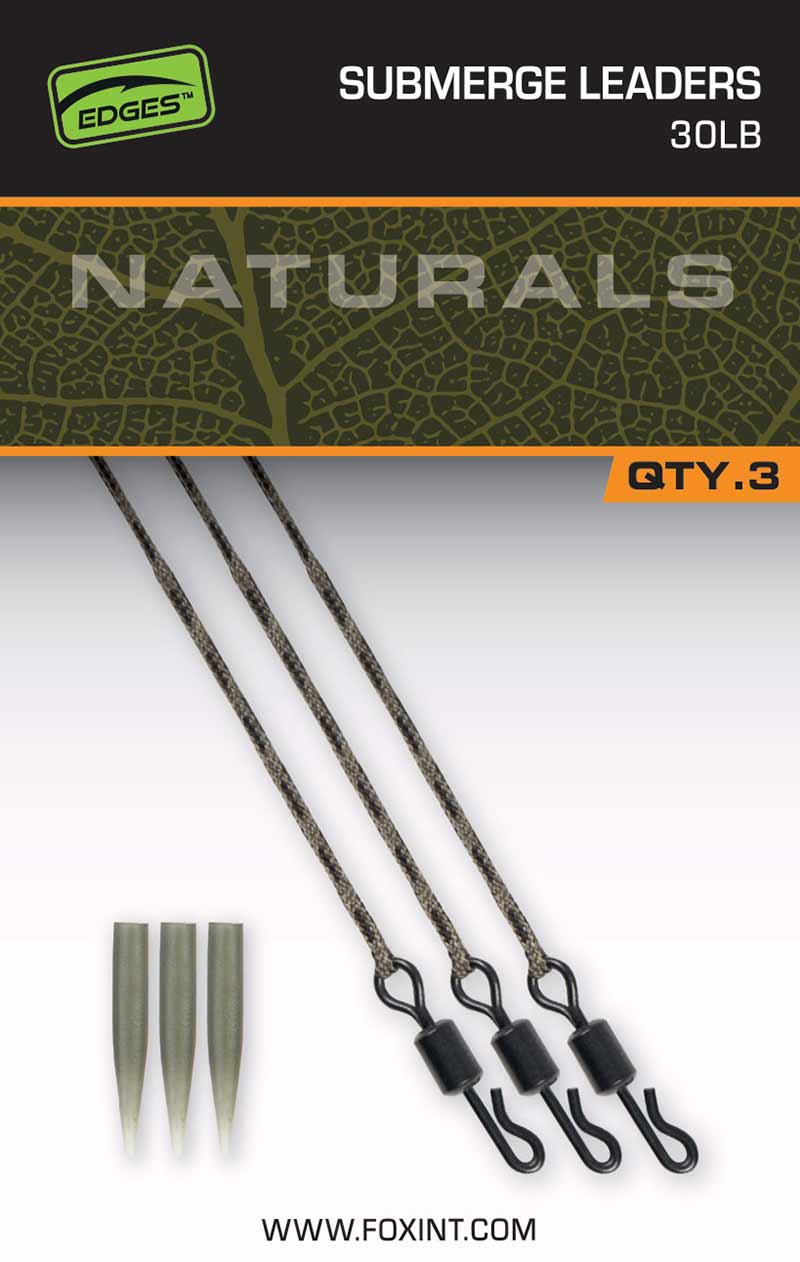 Naturals Submerged Leaders 40lb x 3