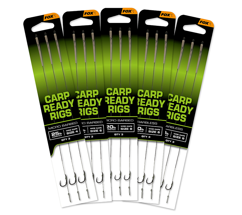 Carp Ready Rigs x 3 - Wide Gape size 8 (20lb)