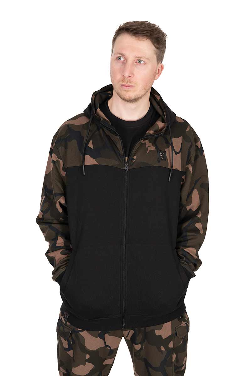 LW BLack / Camo Split Zip Hoody XL