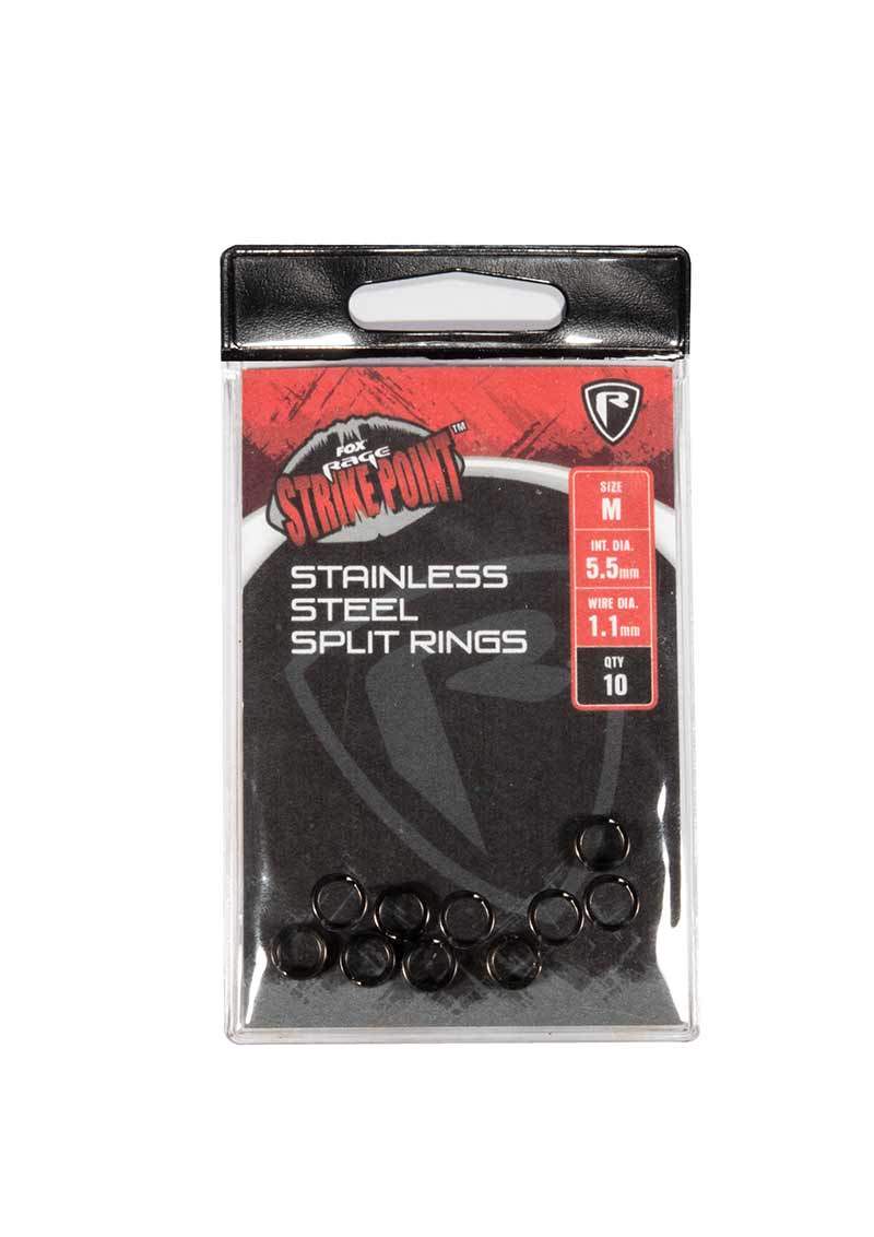 Inele despicate Fox Rage Strike Point Stainless Steel Split Rings L, 10buc/plic