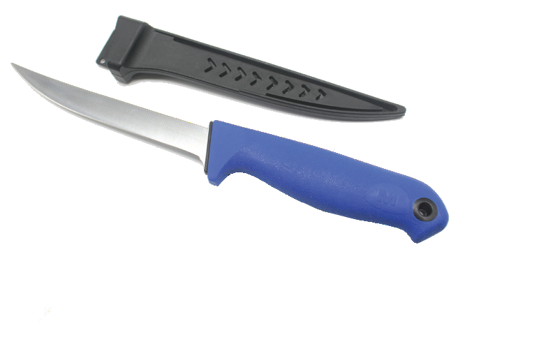 Cuțit pentru filetat + teacă Mustad, Blue, 15cm