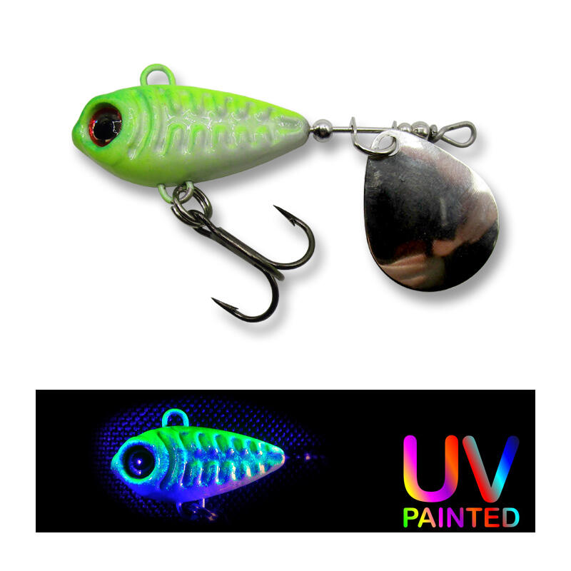 Spinnertail Berti Skeletonic Pro, White/Chartreuse, 20g
