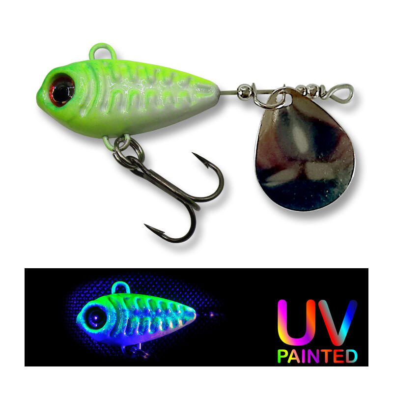 Spinnertail Berti Skeletonic Pro, White/Chartreuse, 22g