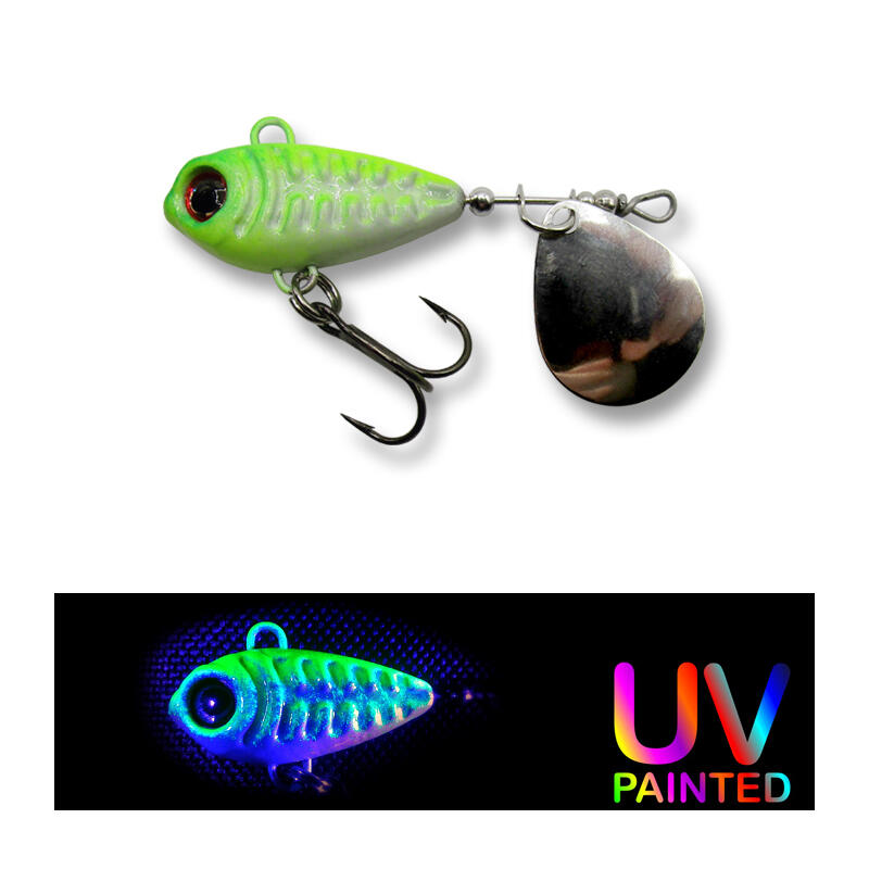 Spinnertail Berti Skeletonic Pro, White/Chartreuse, 16g