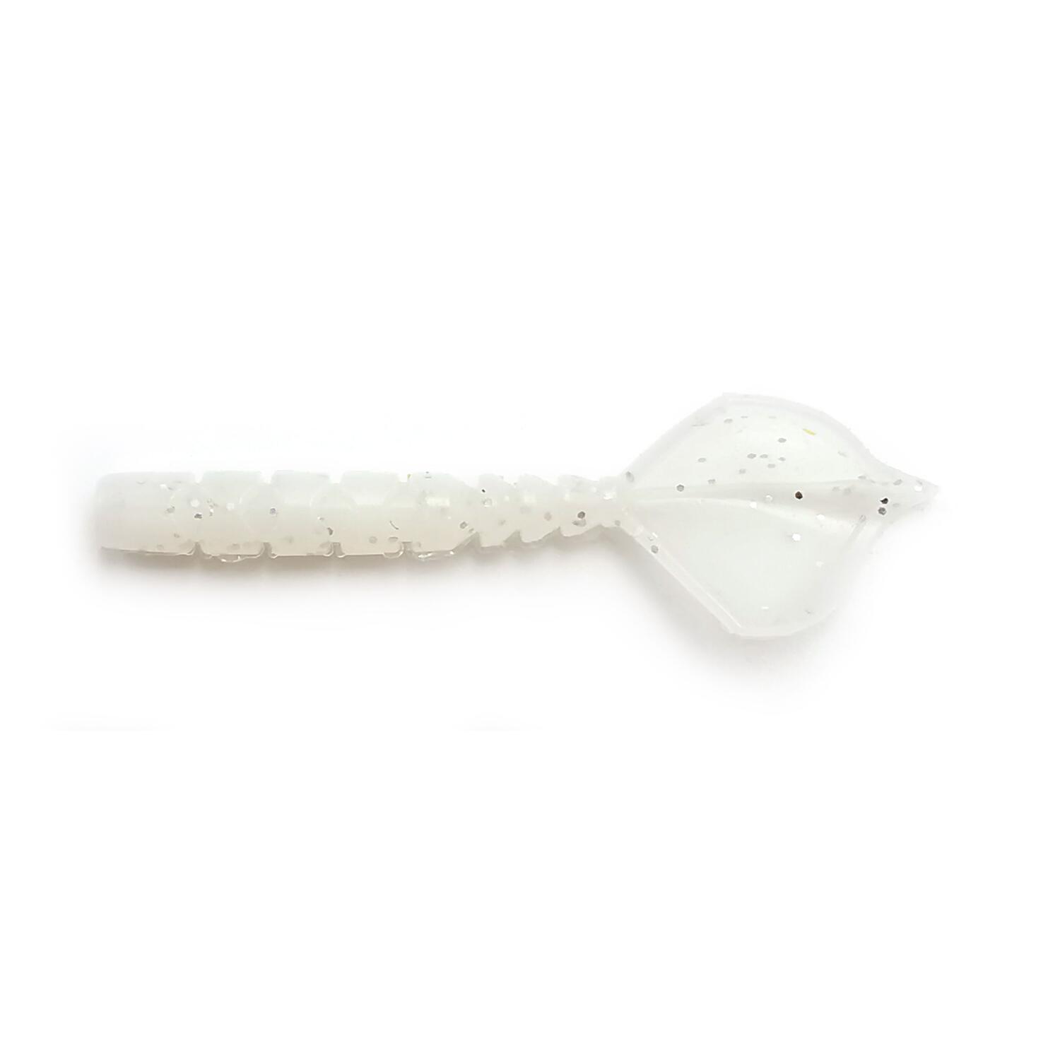 Grub Mustad Aji Micro Hila, White Glow Glitter, 4.3cm, 12buc/plic