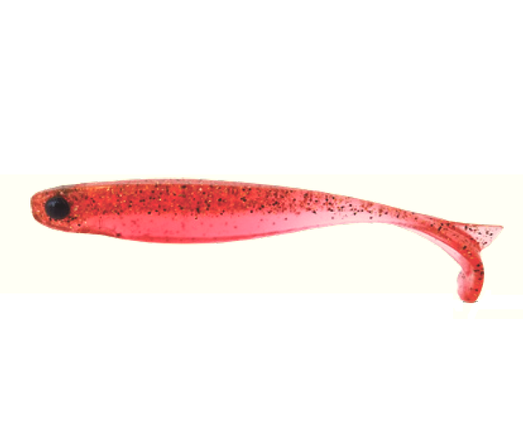 Shad Mustad Mezashi Tail Minnow Floating, Transparent Red, 7.6cm, 6buc/plic