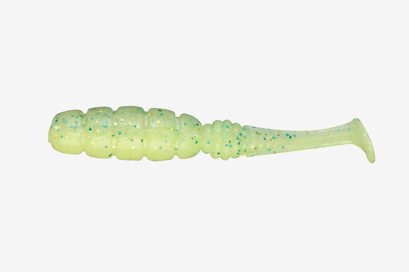 Shad Jackall Good Meal Shad, Hot Lime-Glow Chartreuse, 5cm, 7buc/plic