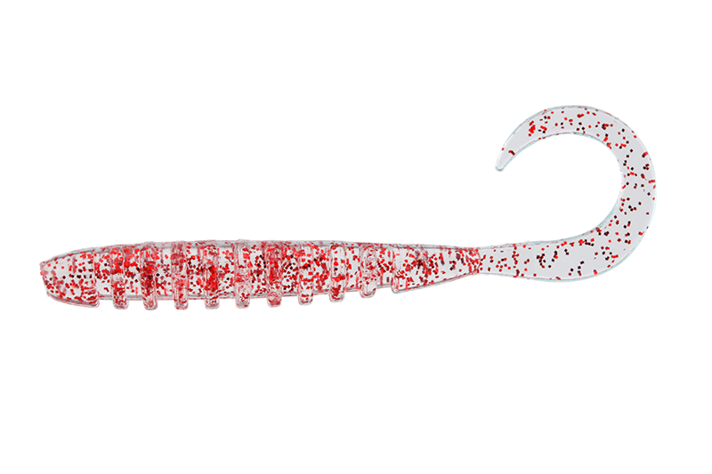 Grub Jackall Tide Curly, Clear Red Flake, 5cm, 8buc/plic