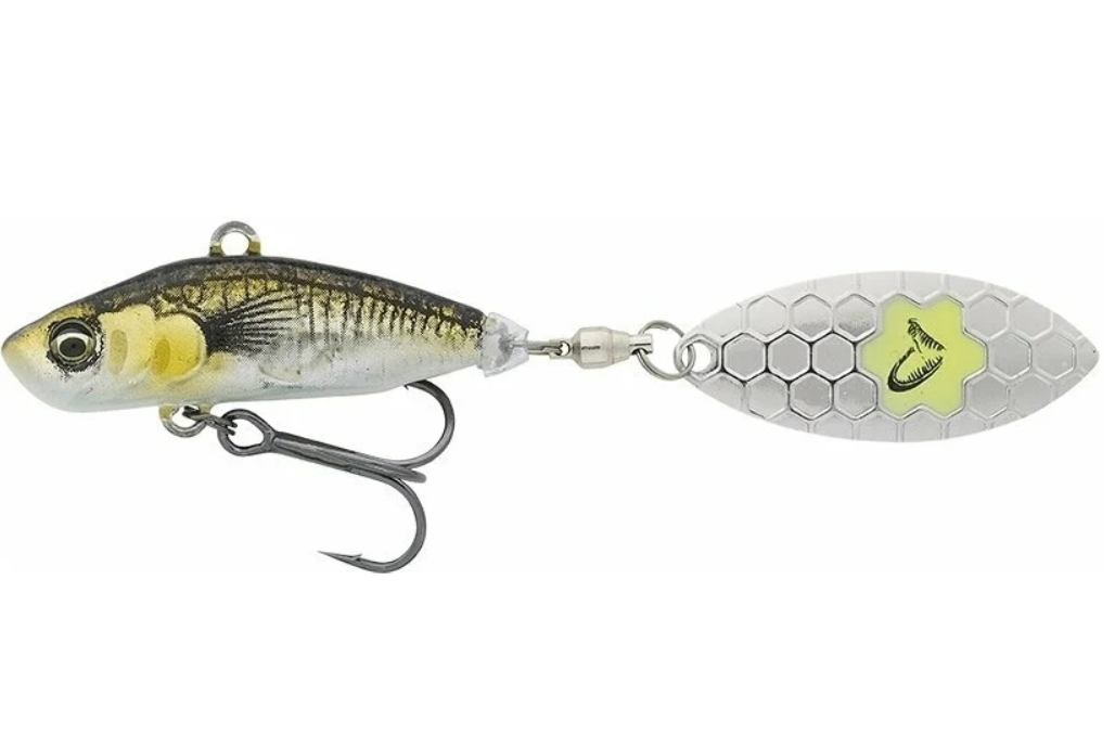 Spinnertail Savage Gear 3D Sticklebait Tailspin, Green Silver Ayu, 7.3cm/13g
