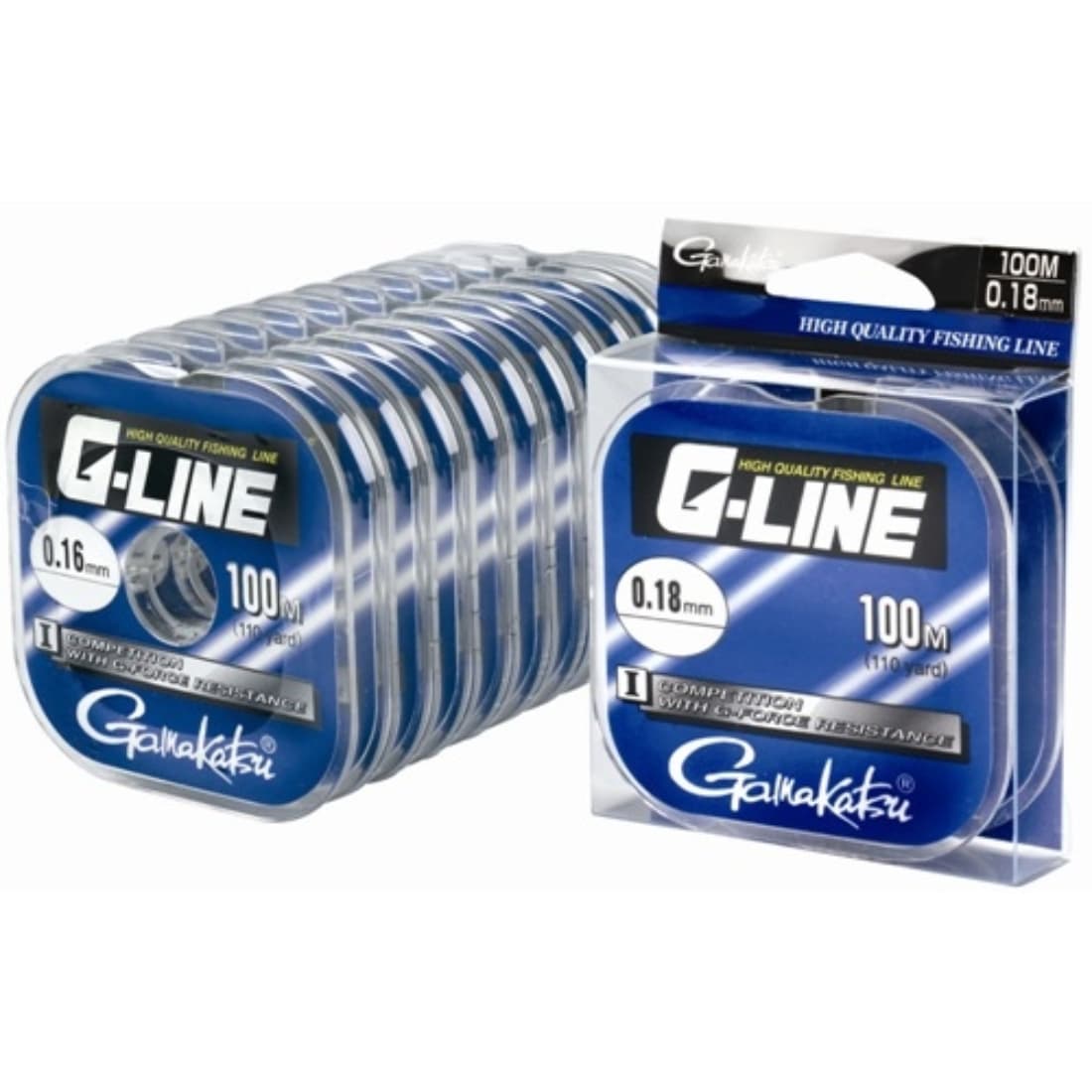 Fir monofilament Gamakatsu G-Line Competition, Transparent, 0.18mm/2.86kg/100m