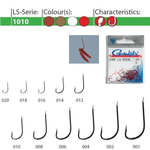 CÂRLIGE GAMAKATSU LS-1010R ROȘII NR.8 25BUC/PLIC