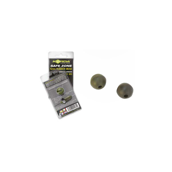 Biluțe antișoc Korda Rubber Bead, 5mm, Weedy Green, 25buc/plic