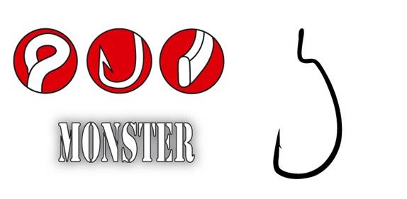 Cârlige forjate offset Gamakatsu Worm 323 Monster, Nr.7/0, 4buc/plic