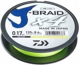 Fir Textil Daiwa J-Braid X4 Galben, 0.17mm/8.4kg/135m