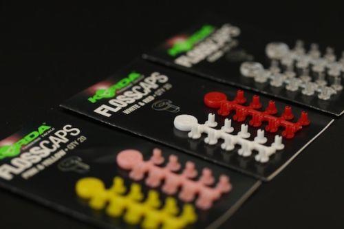 Opritor tip capsă pentru boilies Korda Floss Caps, Alb-rosu, 20buc/plic