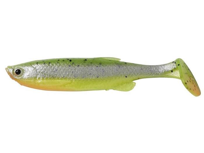 Shad Savage Gear Fat Minnow T-Tail, Fluo Green Silver, 7.5cm/5g, 4buc/plic