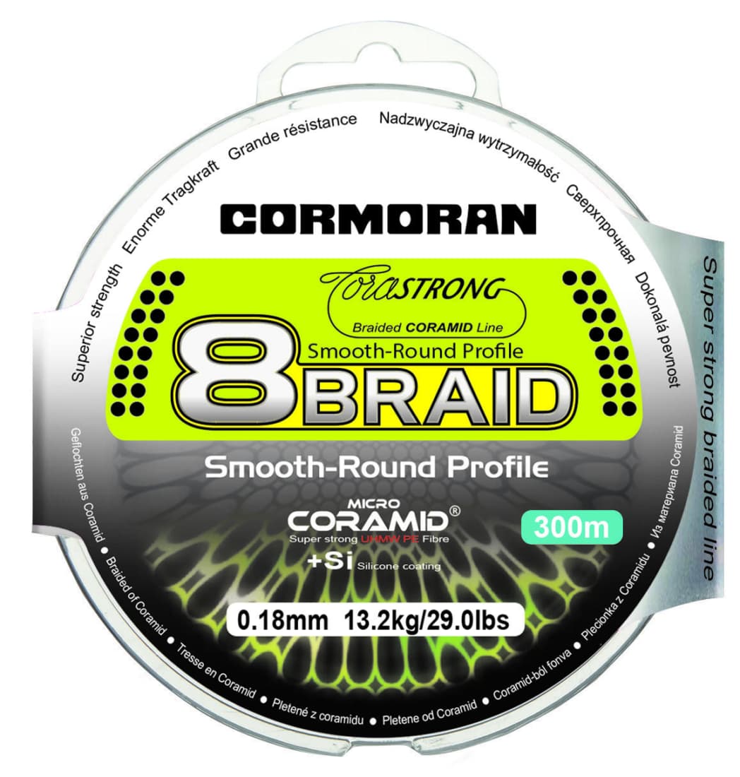 Fir textil Cormoran Corastrong 8Braid Smooth-Round Profile, Green, 0.25mm/18.8kg/300m