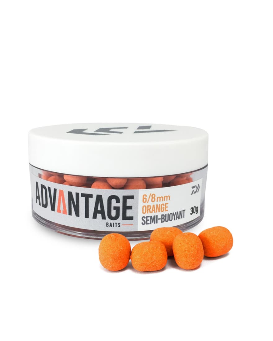Dumbell critic echilibrat Daiwa Advantage Semi Buoyant, 8/10mm, Orange, 30g/borcan
