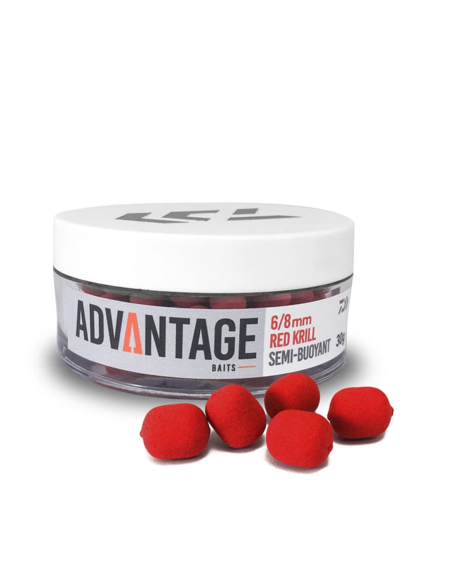 Dumbel critic echilibrat Daiwa Advantage Semi Buoyant, Red Krill, 8/10mm, 30g/borcan