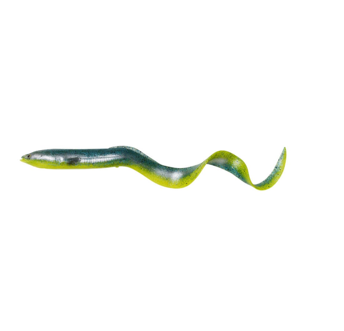Shad Savage Gear 3D Real EEL, Green Yellow Glitter, 15cm/12g, 3buc/plic