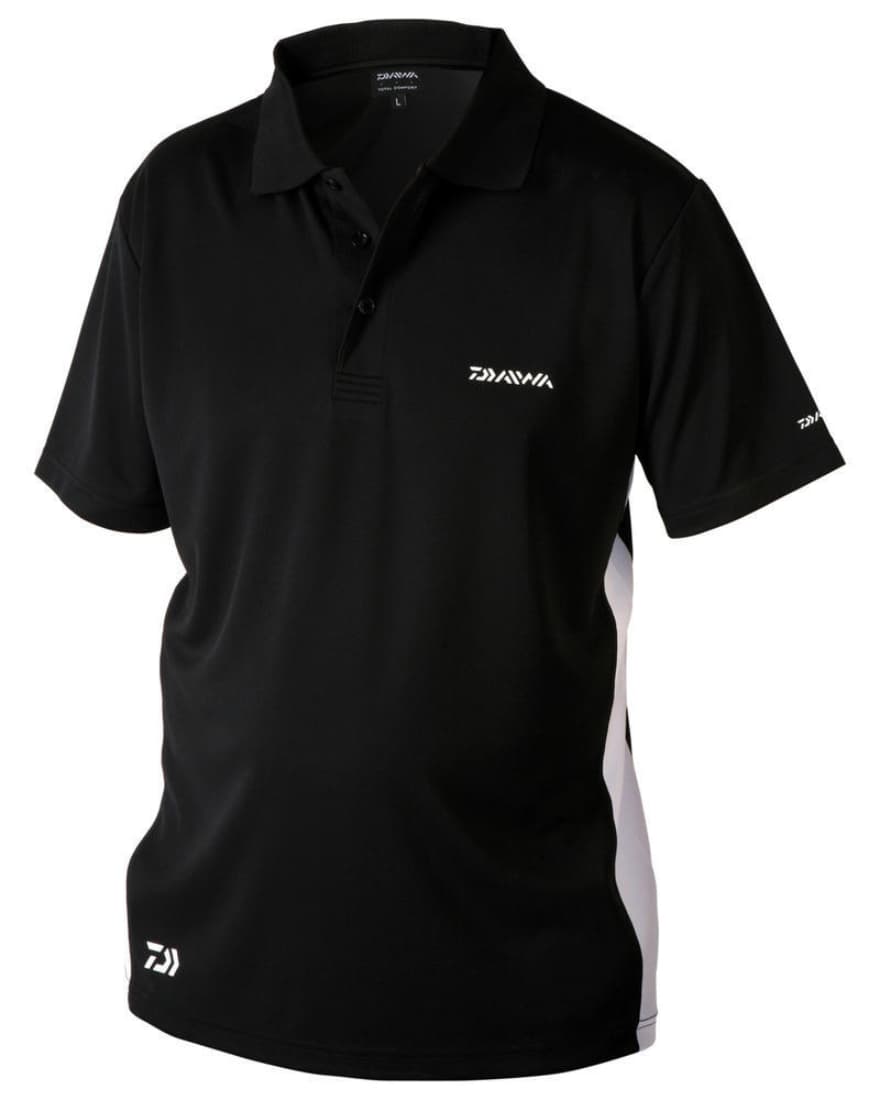 Tricou polo Daiwa D-Vec, Negru, 2X-Large