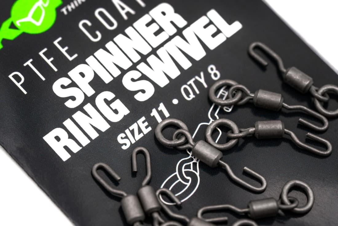 Vârtej cu agrafă rapidă și anou Korda Spinner Ring Swivel PTFE Coated, Nr.8, 8buc/plic