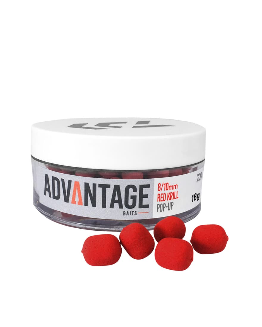 Pop-up Daiwa Advantage Baits, 8/10mm, Red Krill, 18g/cutie