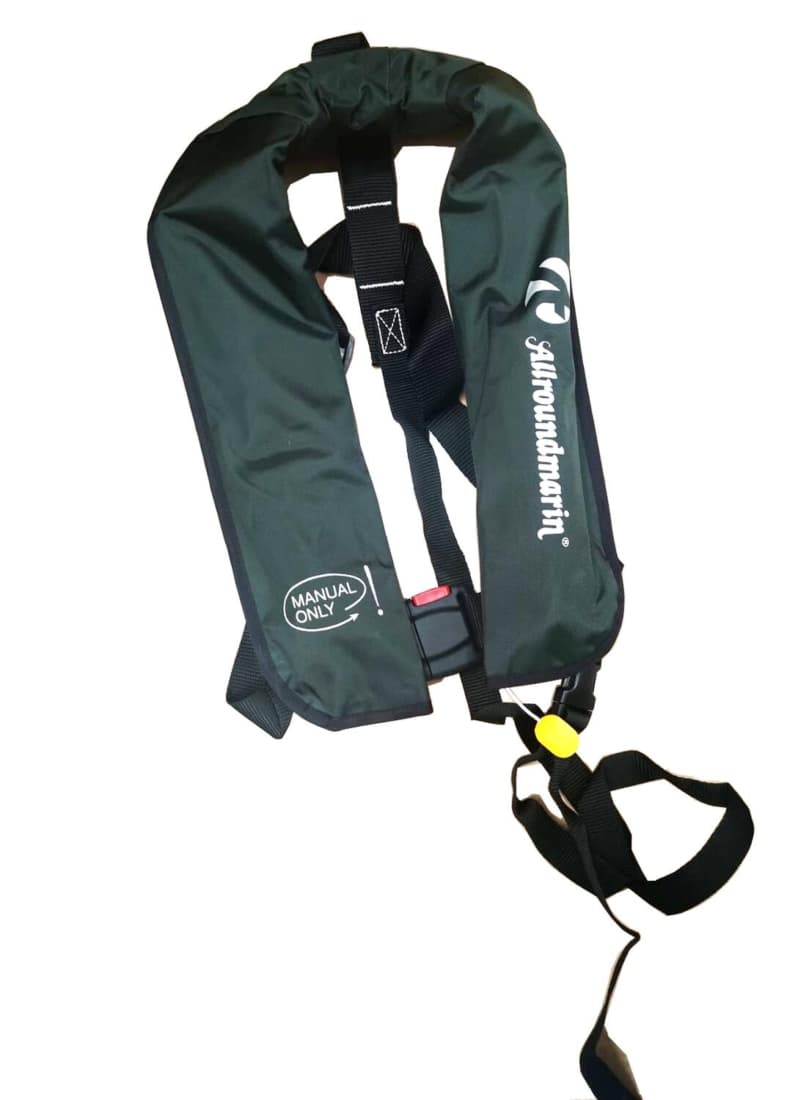 Vestă de salvare manuală Allroundmarin Besto, Verde, 40Kg+, 165N