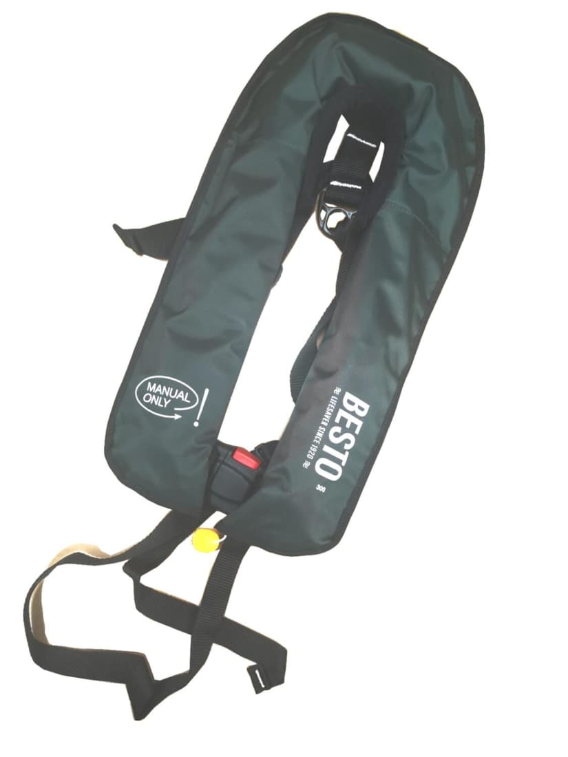 Vestă de salvare manuală Allroundmarin Besto Life Jacket, Verde, 40Kg+, 275N  ﻿