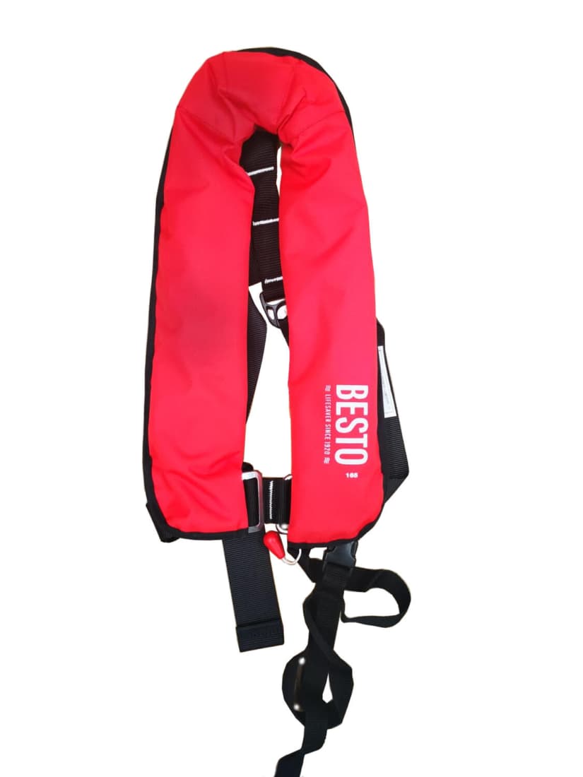 Vestă de salvare automată Allroundmarin Besto Life Jacket Red, +50kg, 165N