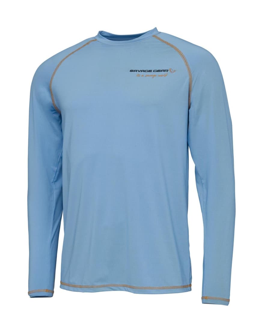 Bluză Savage Gear Aqua UV Long Sleeve Tee Bonnie, Blue, Small