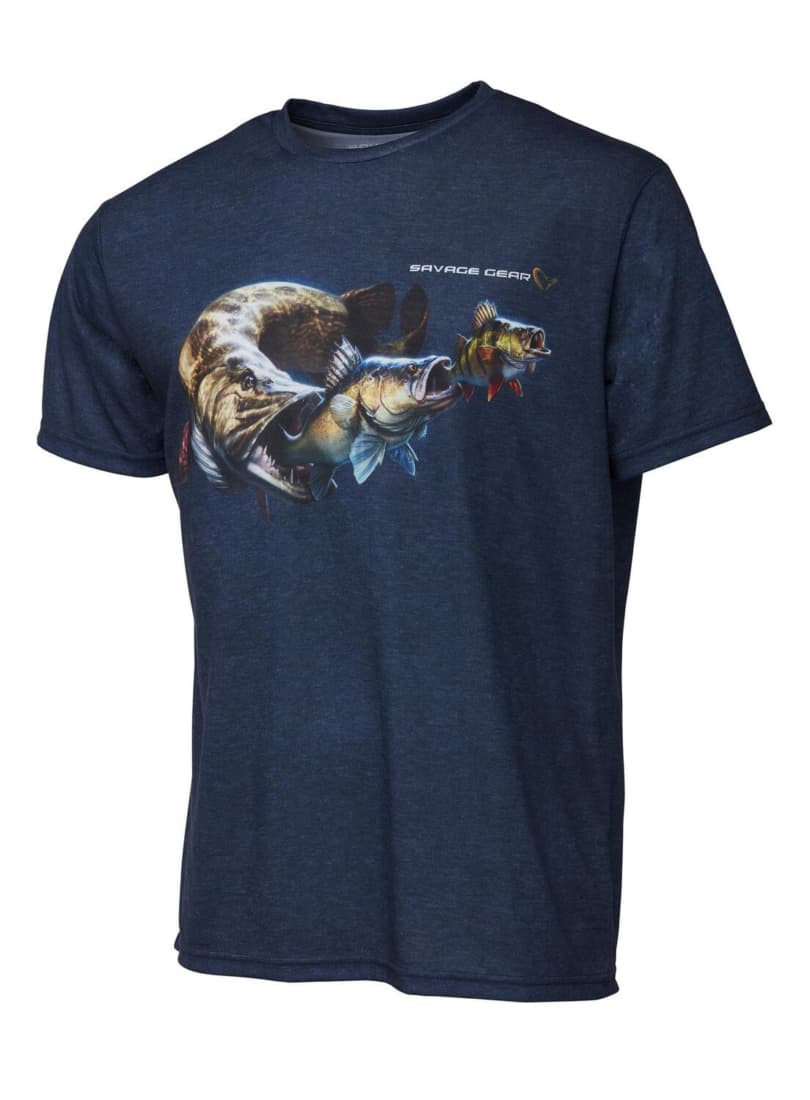 Tricou Savage Gear Cannibal, Blue, X-Large