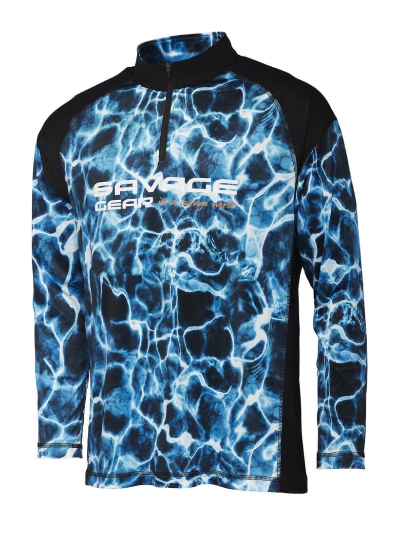Bluză Savage Gear Marine UV Long Sleeve Tee, Sea Blue, X-Large
