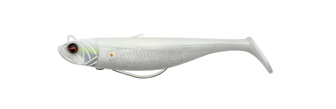 Shad Savage Gear Minnow Weedless Soft Baits Sinking, White Pearl Silver, 10cm, 16g, 2+1buc/blister
