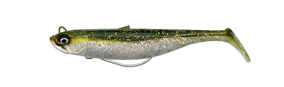 Shad Savage Gear Minnow Weedless Soft Baits Sinking, Green Silver, 12.5cm, 28g, 2+1buc/blister